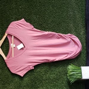 Rose pink V-neck blouse